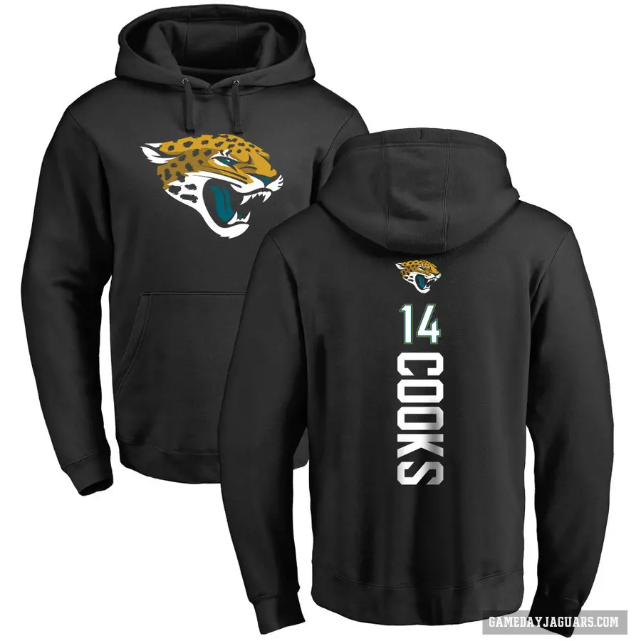 Men's ＃14 Elijah Cooks Jacksonville Jaguars Black Pro Line Backer Pullover Hoodie