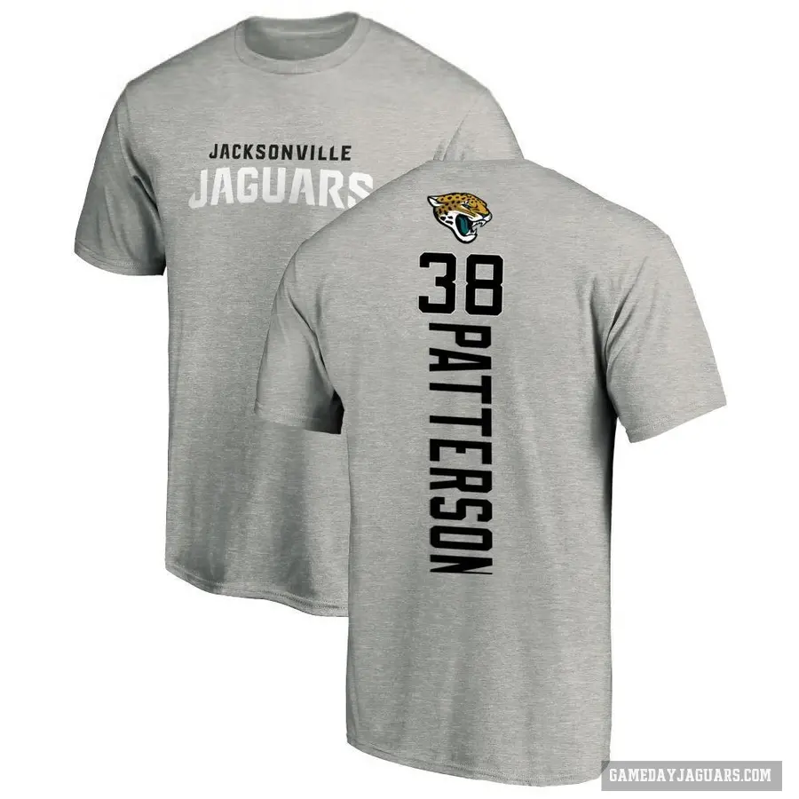 Men's ＃38 Riley Patterson Jacksonville Jaguars Ash Backer T-Shirt