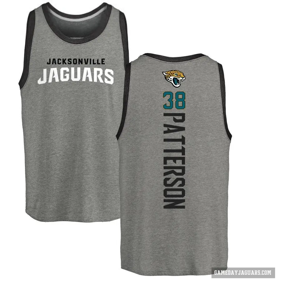 Men's ＃38 Riley Patterson Jacksonville Jaguars Ash Backer Tank Top