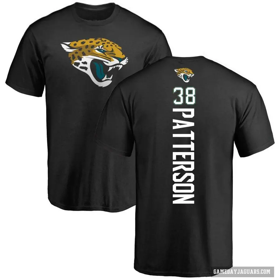 Men's ＃38 Riley Patterson Jacksonville Jaguars Black Backer T-Shirt