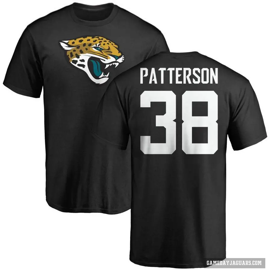 Men's ＃38 Riley Patterson Jacksonville Jaguars Black Logo T-Shirt