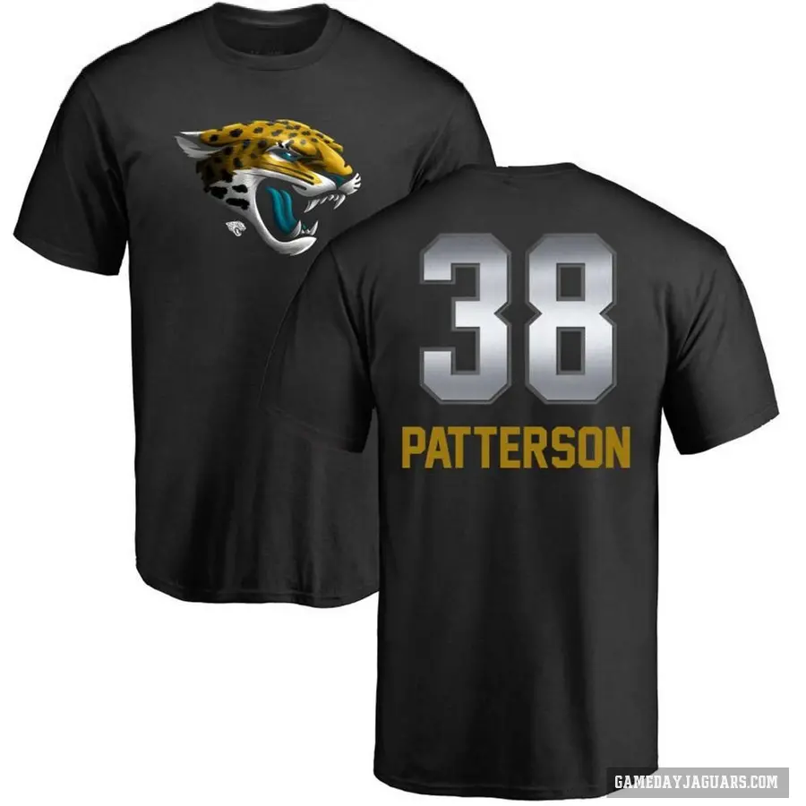 Men's ＃38 Riley Patterson Jacksonville Jaguars Black Midnight Mascot T-Shirt