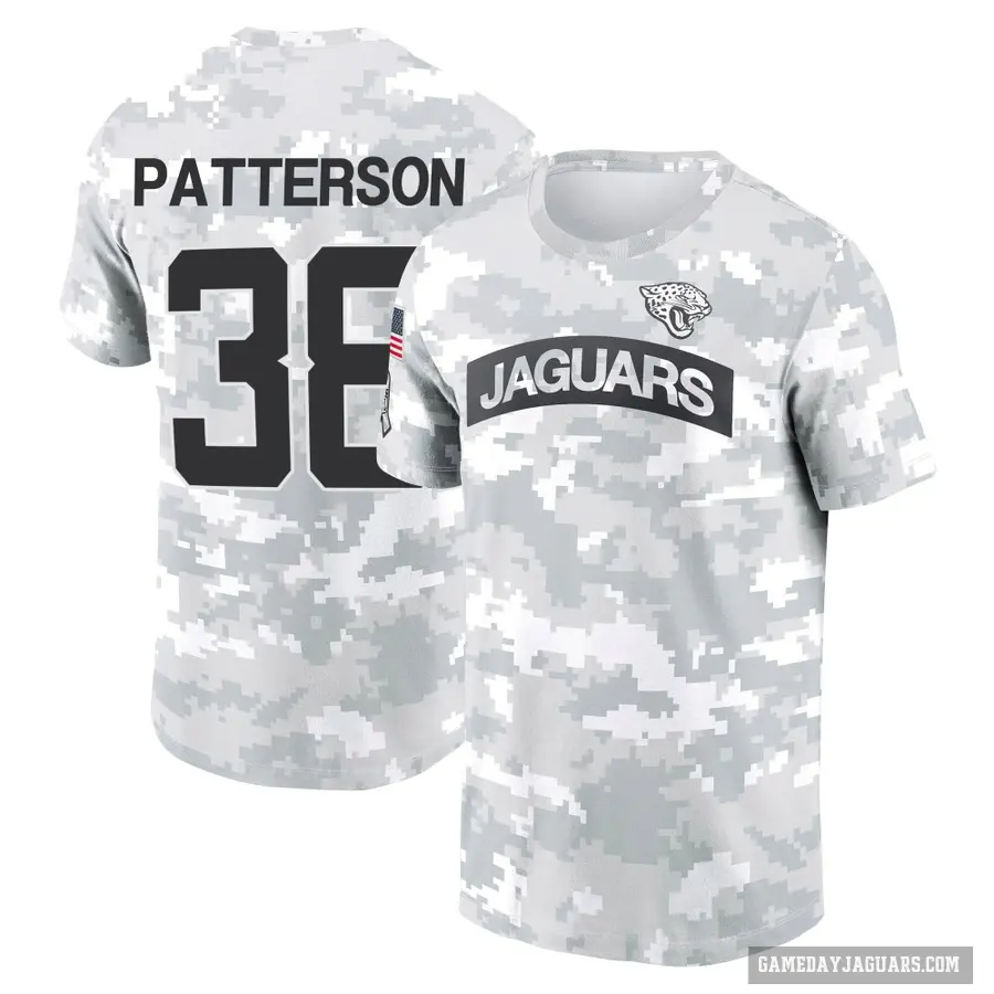 Men's ＃38 Riley Patterson Jacksonville Jaguars Camo Arctic 2024 Salute to Service Performance T-Shirt