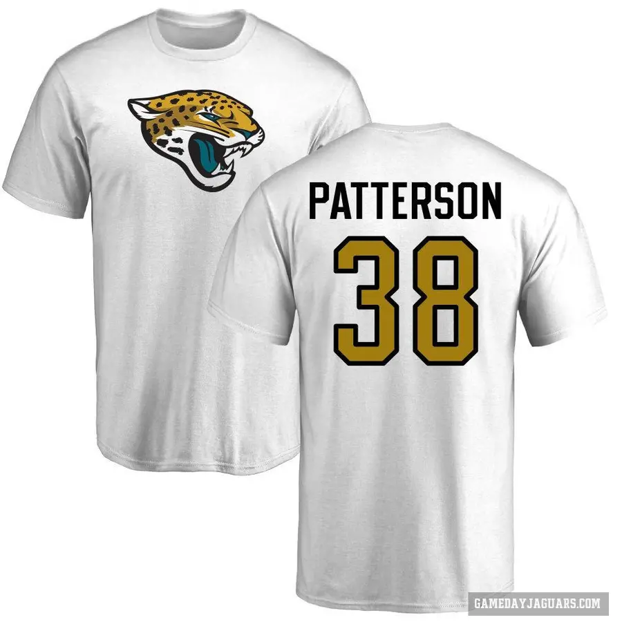 Men's ＃38 Riley Patterson Jacksonville Jaguars White Logo T-Shirt