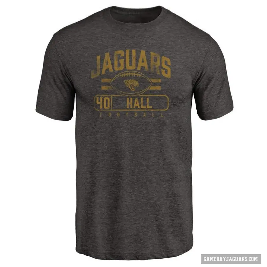 Men's ＃40 Tyler Hall Jacksonville Jaguars Black Flanker T-Shirt