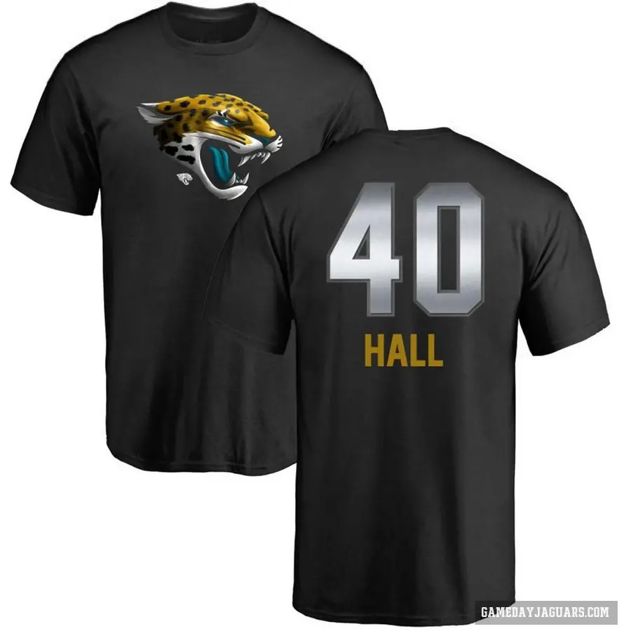 Men's ＃40 Tyler Hall Jacksonville Jaguars Black Midnight Mascot T-Shirt