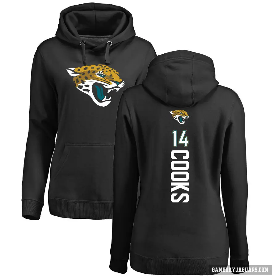 Women's ＃14 Elijah Cooks Jacksonville Jaguars Black Pro Line Backer Pullover Hoodie