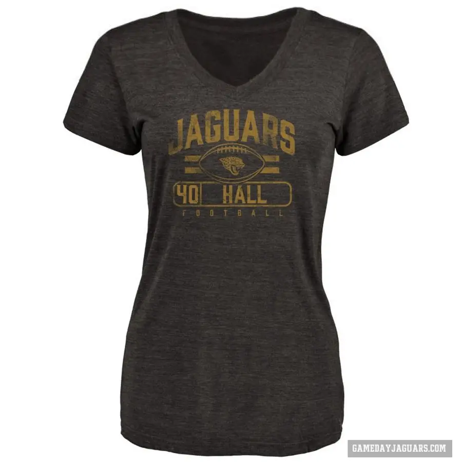 Women's ＃40 Tyler Hall Jacksonville Jaguars Black Flanker T-Shirt